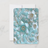 Carte RSVP turquoise Florale (Dos)