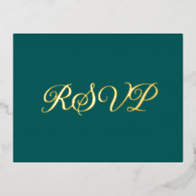 Carte RSVP Turquoise foncé Élégant Co-Starring Foi