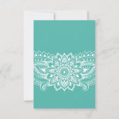 Carte RSVP turquoise Indian Paisley Menu Choix (Dos)