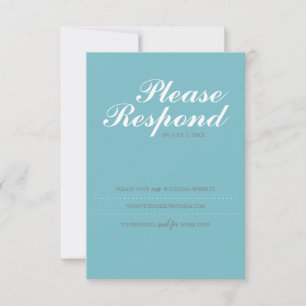Carte RSVP Turquoise, Site Web de Mariage