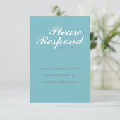 Carte RSVP Turquoise, Site Web de Mariage (Debout devant)