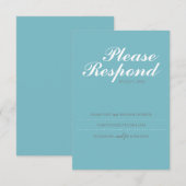 Carte RSVP Turquoise, Site Web de Mariage (Devant / Derrière)