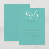 Carte RSVP Turquoise, Site Web de Mariage (Devant / Derrière)