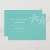 Carte RSVP Turquoise Starfish (Devant / Derrière)