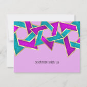 Carte RSVP Turquoise violet étoile de David (Devant)