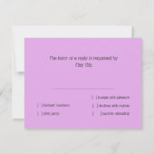 Carte RSVP Turquoise violet étoile de David (Dos)