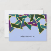 Carte RSVP Turquoise violet étoile verte de David (Devant)