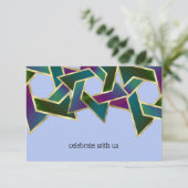 Carte RSVP Turquoise violet étoile verte de David (Debout devant)