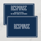 Carte RSVP Typographie Ancienne Bleu Marine (Devant / Derrière)