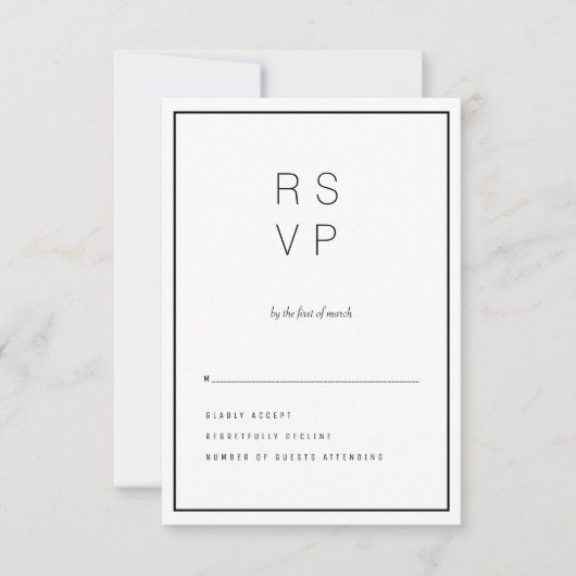Carte RSVP Unica moderne (Devant)