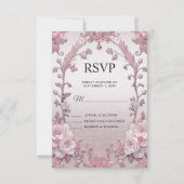 Carte RSVP unique Rose Floral (Devant)