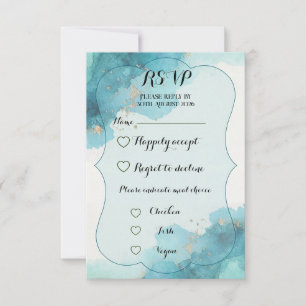 Carte RSVP - Vague aquarelle