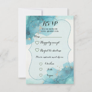 Carte RSVP - Vague aquarelle