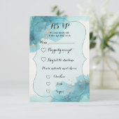 Carte RSVP - Vague aquarelle (Debout devant)
