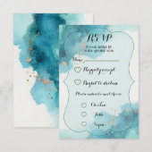 Carte RSVP - Vague aquarelle (Devant / Derrière)