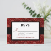 Carte RSVP Velours Rouge broyé (5 po x 3,5 po) (Debout devant)