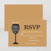 Carte RSVP Verre à Vin RÉCEPTION DE MARIÉE TOUTE C (Devant / Derrière)