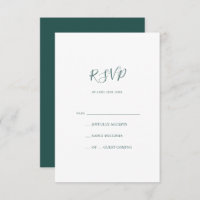 Carte RSVP Vert foncé