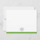 Carte RSVP verte Damask classique (Dos)