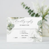 Carte RSVP verte et charbon de bois Dusty Pine (Debout devant)