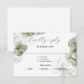 Carte RSVP verte et charbon de bois Dusty Pine (Devant / Derrière)