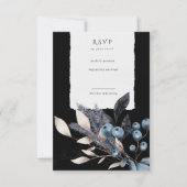 Carte RSVP verticale Florale hiver gelée (Devant)