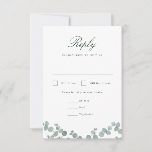 Carte RSVP verticale Mariage Adélaïde (Devant)