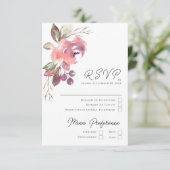 Carte RSVP Verticale Mauve Blush Romantique (Debout devant)