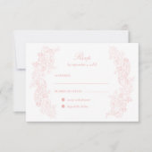 Carte RSVP Victorian Blush Rose Wedding (Devant)