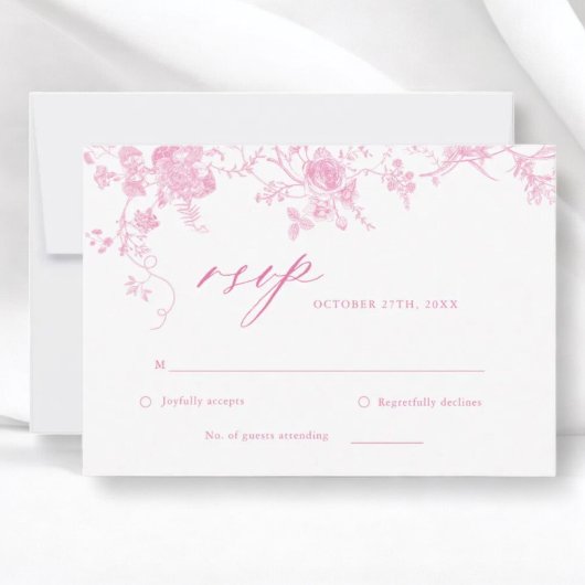 Carte RSVP Victorian Classic Rose Floral Wedding