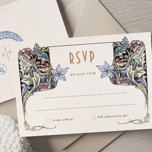 Carte RSVP Victorian Grace Morris Élégance inspiré