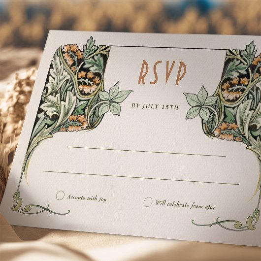 Carte RSVP Victorian Grace Morris Élégance inspiré