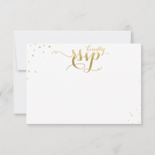 Carte RSVP Vide Gold Confetti Faire-part de mariag (Devant)