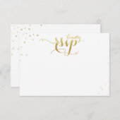 Carte RSVP Vide Gold Confetti Faire-part de mariag (Devant / Derrière)