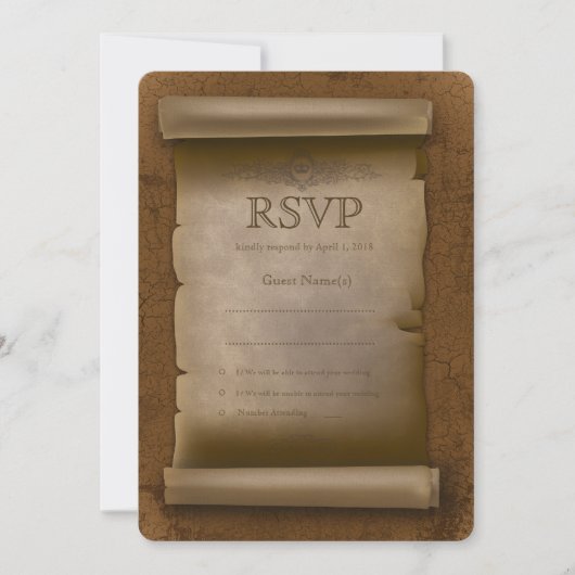 Carte RSVP Vintage Ancien Papier Rectangle (Devant)