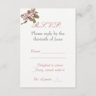 Carte RSVP vintage Apple Blossom