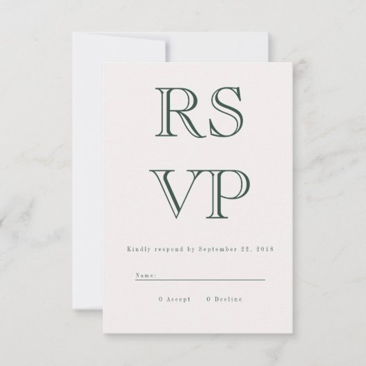 Carte RSVP vintage Bold (Devant)