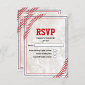 Carte RSVP Vintage de baseball (Devant / Derrière)