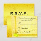 Carte RSVP Vintage de mariage blanc (Devant / Derrière)