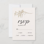 Carte RSVP vintage de mariage floral minuscule (Devant)