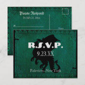 Carte RSVP Vintage d'épée Dragon Médiévale (Devant / Derrière)