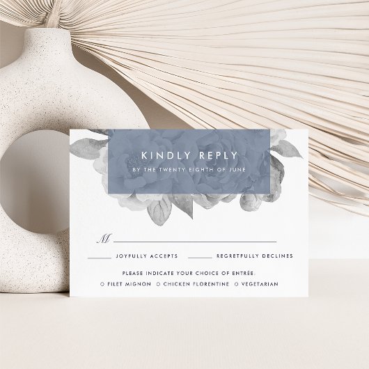 Carte RSVP vintage Floral Meice Choice | Ardoise