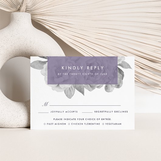 Carte RSVP vintage Floral Meice Choice | Violet