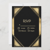 Carte RSVP Vintage Glam Art Déco (Devant)