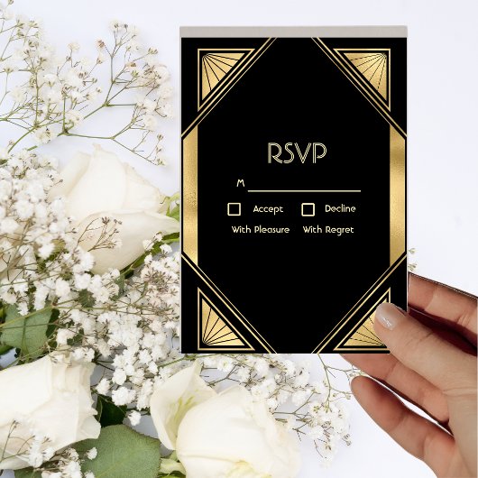 Carte RSVP Vintage Glam Art Déco