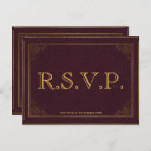 Carte RSVP vintage Leather Book (Devant / Derrière)