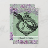 Carte RSVP vintage Lilacs Locket (Devant / Derrière)
