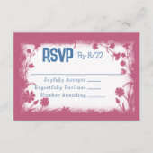 Carte RSVP vintage Mauve Rose Navy Blue (Devant)