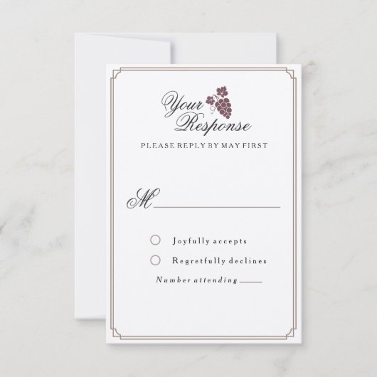 Carte RSVP Vintage moderne Vignoble (Devant)