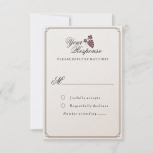 Carte RSVP Vintage moderne Vignoble